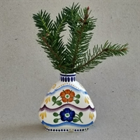 blomsteret lille fajance vase fra Aluminia gammel dansk  blomstervase